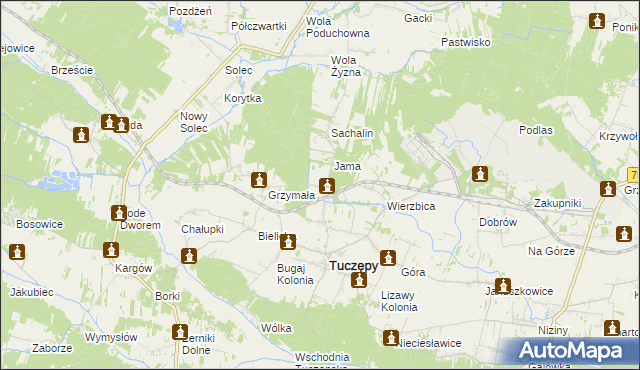 mapa Podlesie gmina Tuczępy, Podlesie gmina Tuczępy na mapie Targeo