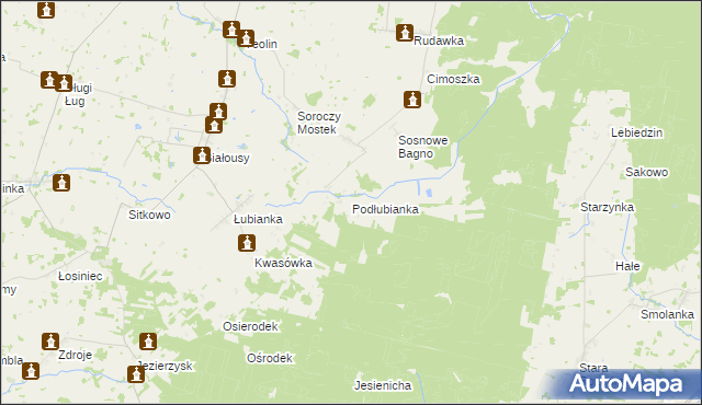 mapa Podłubianka, Podłubianka na mapie Targeo