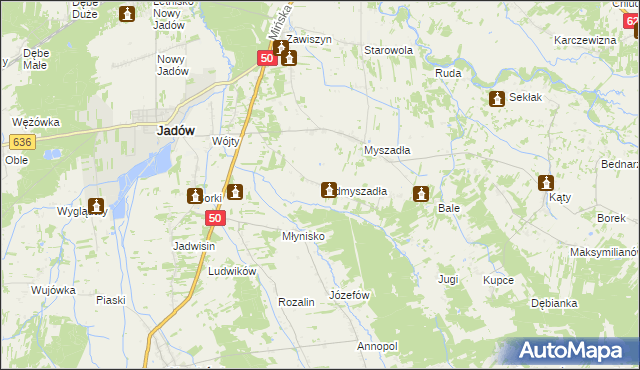 mapa Podmyszadła, Podmyszadła na mapie Targeo