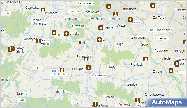 mapa Podniebyle, Podniebyle na mapie Targeo