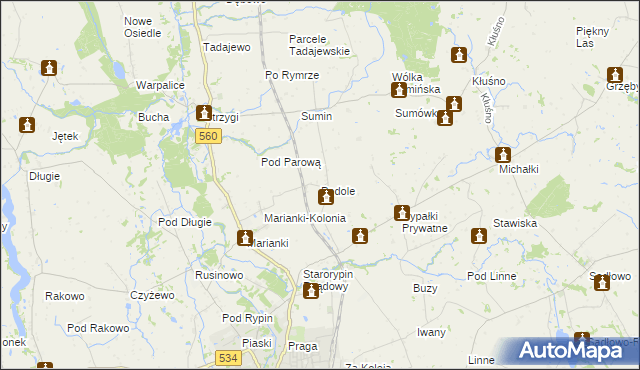 mapa Podole gmina Rypin, Podole gmina Rypin na mapie Targeo