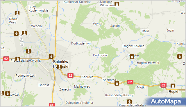 mapa Podrogów, Podrogów na mapie Targeo