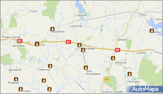 mapa Podrzewie, Podrzewie na mapie Targeo