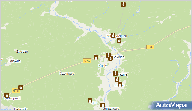 mapa Podsokołda Gajówka, Podsokołda Gajówka na mapie Targeo