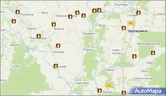 mapa Podule, Podule na mapie Targeo