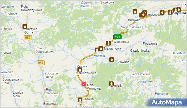 mapa Podwilk, Podwilk na mapie Targeo