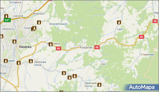 mapa Podzamek, Podzamek na mapie Targeo