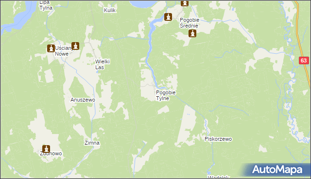 mapa Pogobie Tylne, Pogobie Tylne na mapie Targeo