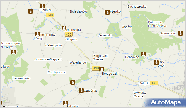 mapa Pogorzałki Wielkie, Pogorzałki Wielkie na mapie Targeo