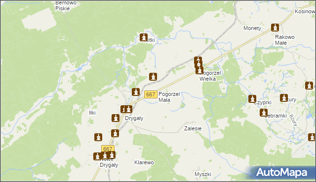 mapa Pogorzel Mała, Pogorzel Mała na mapie Targeo