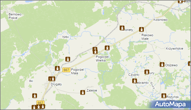 mapa Pogorzel Wielka, Pogorzel Wielka na mapie Targeo