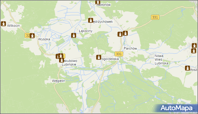 mapa Pogorzeliska, Pogorzeliska na mapie Targeo