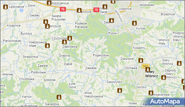 mapa Pogwizdów gmina Bochnia, Pogwizdów gmina Bochnia na mapie Targeo