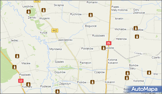 mapa Poklęków, Poklęków na mapie Targeo