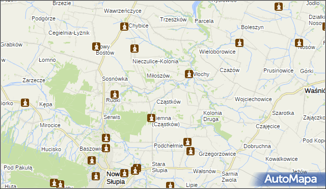 mapa Pokrzywianka gmina Nowa Słupia, Pokrzywianka gmina Nowa Słupia na mapie Targeo