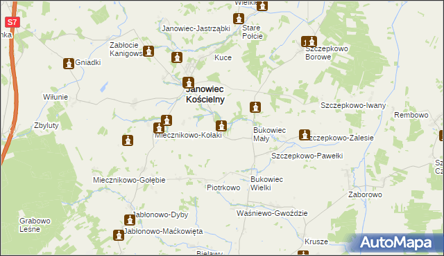 mapa Pokrzywnica Wielka, Pokrzywnica Wielka na mapie Targeo