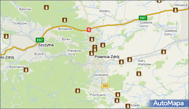 mapa Polanica-Zdrój, Polanica-Zdrój na mapie Targeo