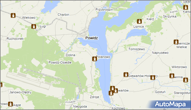 mapa Polanowo gmina Powidz, Polanowo gmina Powidz na mapie Targeo