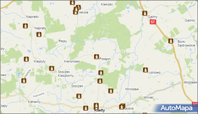 mapa Połapin, Połapin na mapie Targeo