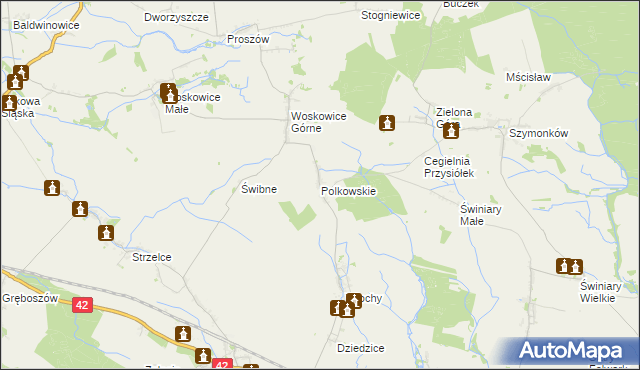 mapa Polkowskie, Polkowskie na mapie Targeo