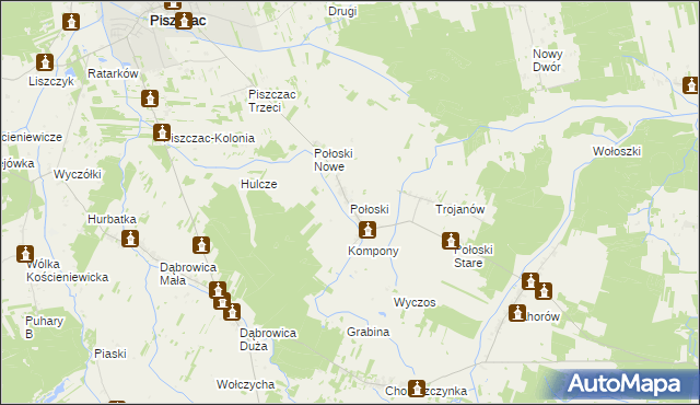 mapa Połoski, Połoski na mapie Targeo