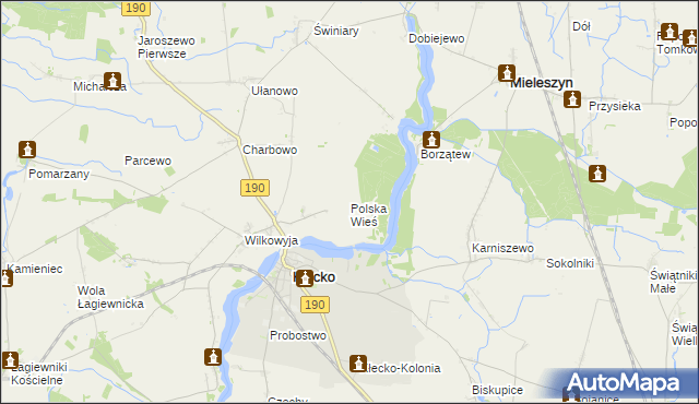 mapa Polska Wieś gmina Kłecko, Polska Wieś gmina Kłecko na mapie Targeo