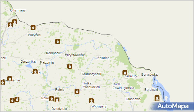 mapa Poluńce, Poluńce na mapie Targeo