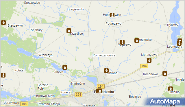 mapa Pomarzanowice, Pomarzanowice na mapie Targeo