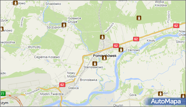 mapa Pomiechówek, Pomiechówek na mapie Targeo