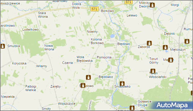 mapa Pomocnia gmina Pomiechówek, Pomocnia gmina Pomiechówek na mapie Targeo