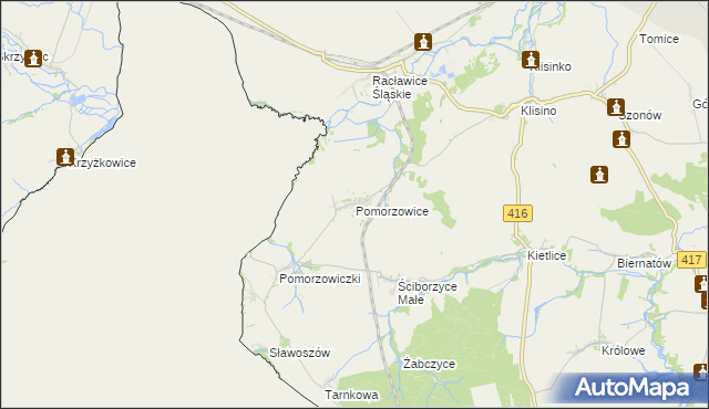 mapa Pomorzowice, Pomorzowice na mapie Targeo