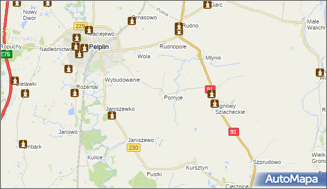 mapa Pomyje, Pomyje na mapie Targeo