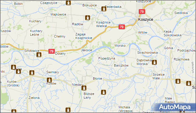 mapa Popędzyna, Popędzyna na mapie Targeo