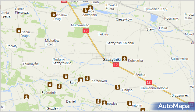 mapa Popów gmina Szczytniki, Popów gmina Szczytniki na mapie Targeo