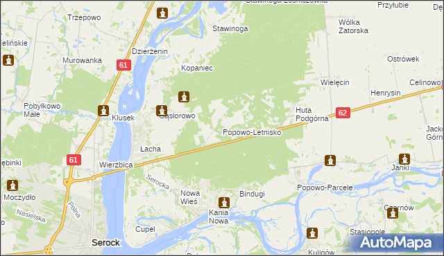 mapa Popowo-Letnisko, Popowo-Letnisko na mapie Targeo