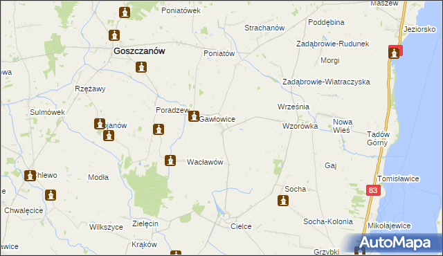 mapa Poprężniki, Poprężniki na mapie Targeo