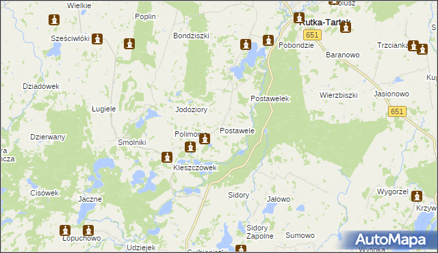 mapa Postawele, Postawele na mapie Targeo