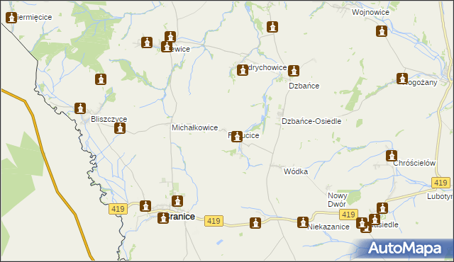 mapa Posucice, Posucice na mapie Targeo