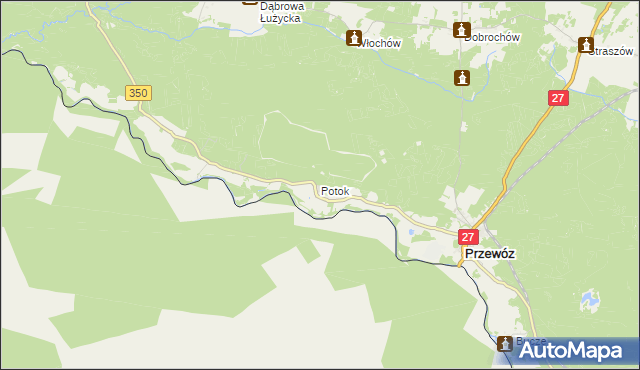 mapa Potok gmina Przewóz, Potok gmina Przewóz na mapie Targeo