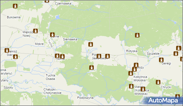 mapa Potok Jaworowski, Potok Jaworowski na mapie Targeo