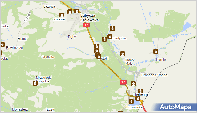 mapa Potoki gmina Lubycza Królewska, Potoki gmina Lubycza Królewska na mapie Targeo