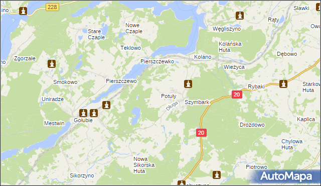 mapa Potuły, Potuły na mapie Targeo