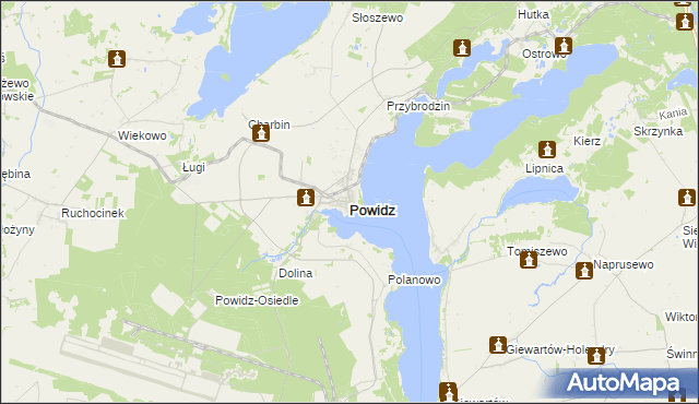 mapa Powidz powiat słupecki, Powidz powiat słupecki na mapie Targeo