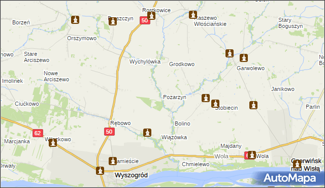 mapa Pozarzyn, Pozarzyn na mapie Targeo