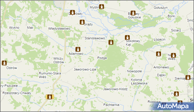 mapa Pozga, Pozga na mapie Targeo