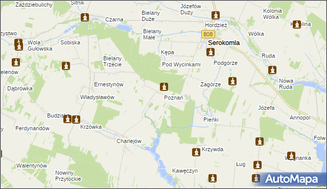 mapa Poznań gmina Serokomla, Poznań gmina Serokomla na mapie Targeo