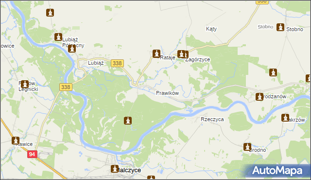 mapa Prawików, Prawików na mapie Targeo