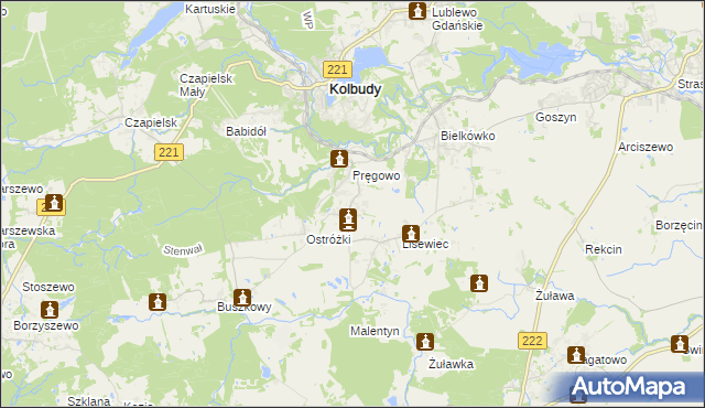 mapa Pręgowo Górne, Pręgowo Górne na mapie Targeo
