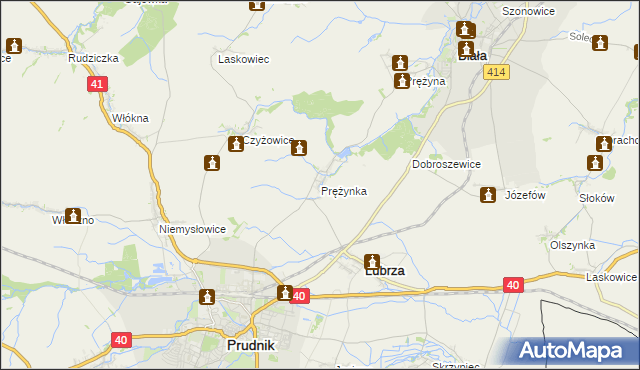 mapa Prężynka, Prężynka na mapie Targeo