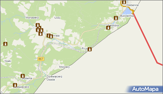 mapa Prusie, Prusie na mapie Targeo